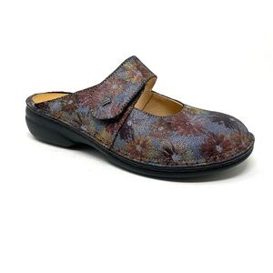 Finn Comfort Stanford Fleur Marron Leather Clog Orthopedic Comfort Mule Slip On